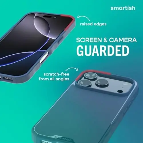 Smartish® iPhone 17 Pro MagSafe Kılıf - Gripmunk Manyetik İnce Kılıf [Hafif + Koruyucu] Apple iPhone 17 Pro için Mikrofiber Astarlı İnce Kavrama Kapağı - Blues on The Green - 2
