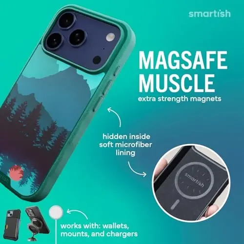 Smartish® iPhone 17 Pro MagSafe Kılıf - Gripmunk Manyetik İnce Kılıf [Hafif + Koruyucu] Apple iPhone 17 Pro için Mikrofiber Astarlı İnce Tutuş Kapağı - Moving Mountains 