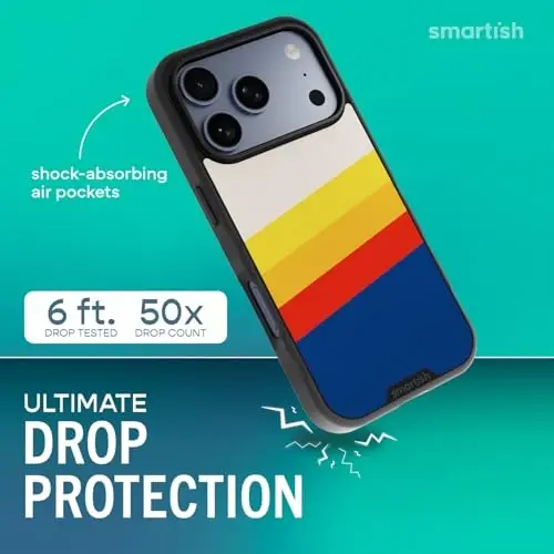 Smartish® iPhone 17 Pro MagSafe Kılıf - Gripmunk Manyetik İnce Kılıf [Hafif + Koruyucu] Apple iPhone 17 Pro için Mikrofiber Astarlı İnce Tutuş Kılıfı - Çizgili - 2