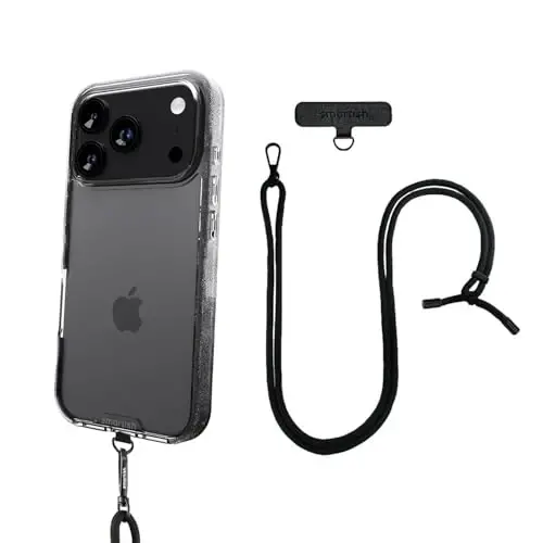 Smartish® iPhone 17 Pro MagSafe Clear Case + Crossbody Lanyard Strap - Magnetic Slim Case - Anti-Yellow Thin Grip Cover + Detachable Shoulder Neck Strap for Apple iPhone 17 Pro - Clearly Clear 