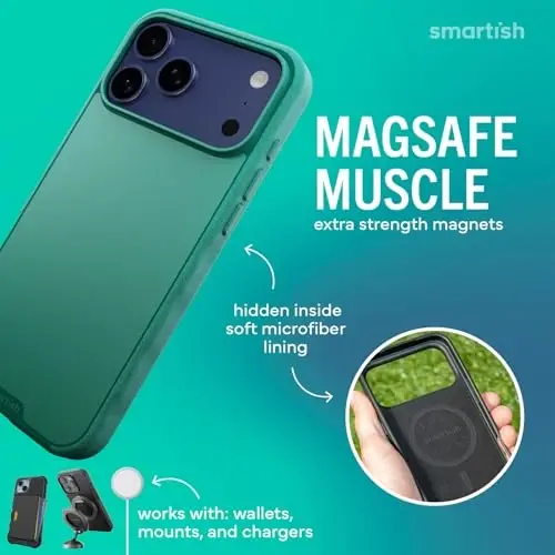 Smartish® iPhone 17 Pro Max MagSafe Case - Gripmunk Magnetic Slim Case [Lightweight + Protective] Thin Grip Cover with Microfiber Lining for Apple iPhone 17 Pro Max - So Jaded - 3