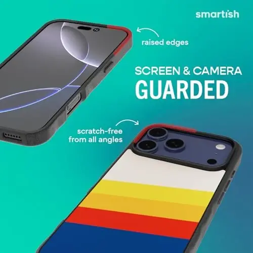 Smartish® iPhone 17 Pro Max MagSafe Case - Gripmunk Magnetic Slim Case [Lightweight + Protective] Thin Grip Cover with Microfiber Lining for Apple iPhone 17 Pro Max - Striped Up - 6