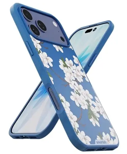 Smartish® iPhone 17 Pro Max MagSafe Case - Gripmunk Magnetic Slim Case [Lightweight + Protective] Thin Grip Cover with Microfiber Lining for Apple iPhone 17 Pro Max - Very Cherry Blossom - 1