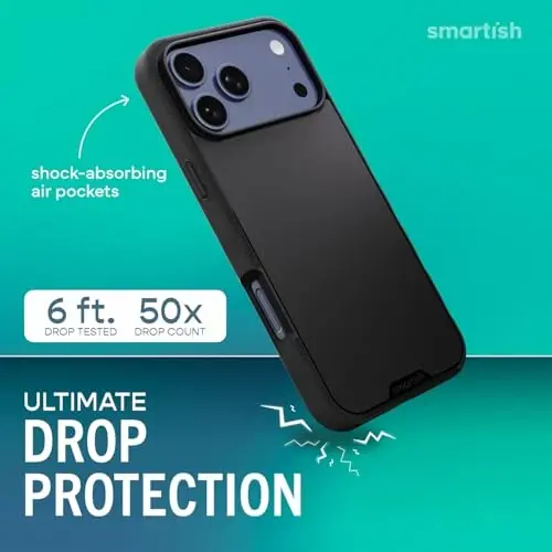 Smartish® iPhone 17 Pro Max MagSafe Case - Gripmunk Magnetic Slim Case [Yengil + Himoyalovchi] Apple iPhone 17 Pro Max uchun Mikrotolali astarga ega yupqa tutqichli gʻilof - Maxsus bosma - SMARTISH (1)