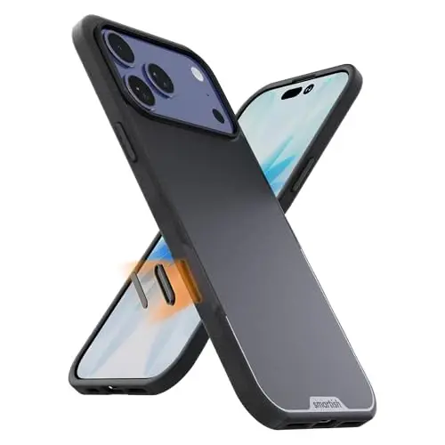 Smartish® iPhone 17 Pro Max MagSafe Case - Gripmunk w/Camera Control Protection, Magnetic Slim Case [Lightweight + Protective] Thin Grip w/Microfiber Lining for iPhone 17 Pro Max - Black Tie Affair - 1