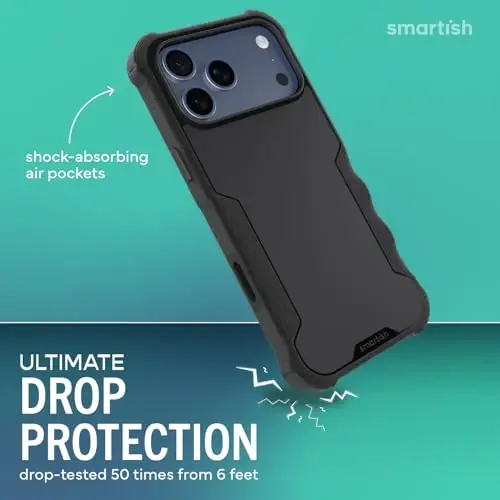 Smartish® iPhone 17 Pro Max MagSafe Case - Gripzilla Protective Magnetic Case for Men [Rugged + Tough] Military Grade Heavy Duty Grip Armor - Drop Tested for iPhone 17 Pro Max - Custom Print - 3