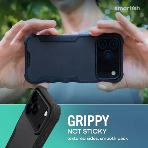 Smartish® iPhone 17 Pro Max MagSafe Case + Screen Protector - Magnetic Protective Case - Heavy Duty Armor Cover + 2-Pack Tempered Glass Screen Protectors for Apple iPhone 17 Pro Max - Black Tie Affair - 4