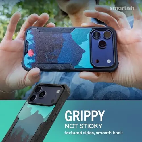 Smartish® iPhone 17 Pro Max MagSafe Case - Gripzilla Protective Magnetic Case for Men [Rugged + Tough] Military Grade Heavy Duty Grip Armor - Drop Tested for iPhone 17 Pro Max - Moving Mountains - 3