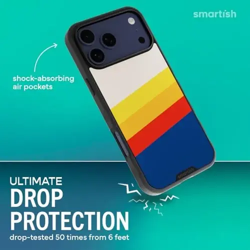 Smartish® iPhone 17 Pro Max MagSafe Kılıf - Gripmunk Manyetik İnce Kılıf [Hafif + Koruyucu] Apple iPhone 17 Pro Max için Mikro fiber Astarlı İnce Kavrama Kılıfı - Striped Up - 2