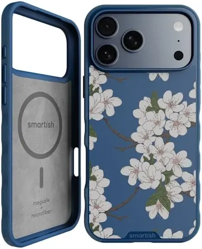 Smartish® iPhone 17 Pro Max MagSafe Kılıf - Gripmunk Manyetik İnce Kılıf [Hafif + Koruyucu] Apple iPhone 17 Pro Max için Mikrofiber Astarlı İnce Kavrama Kapağı - Very Cherry Blossom 