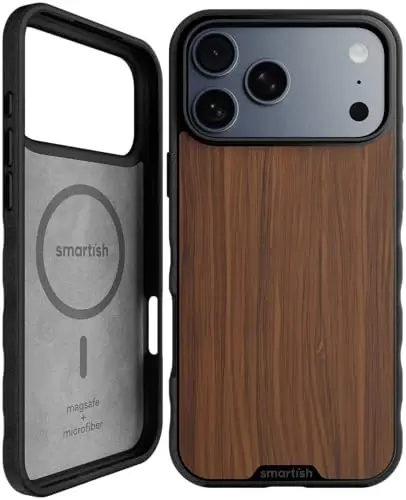 Smartish® iPhone 17 Pro Max MagSafe Kılıf - Gripmunk Manyetik İnce Kılıf [Hafif + Koruyucu] Apple iPhone 17 Pro Max için Mikrofiber Astarlı İnce Tutuş Kılıfı - Ceviz Ağacı 