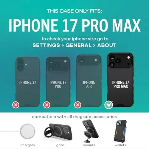 Smartish® iPhone 17 Pro Max MagSafe Case - Gripmunk Magnetic Slim Case [Lightweight + Protective] Thin Grip Cover with Microfiber Lining for Apple iPhone 17 Pro Max - Custom Print 