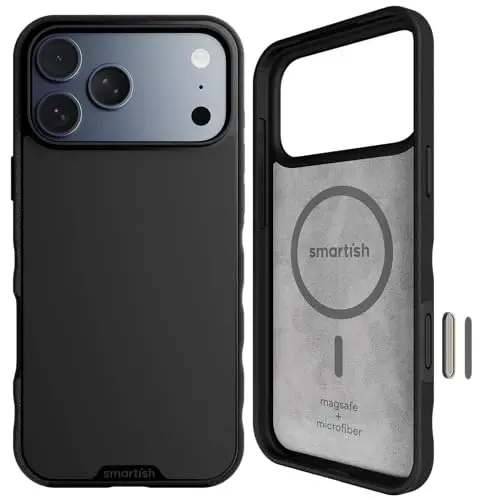 Smartish® iPhone 17 Pro Max MagSafe Kılıf - Kamera Kontrol Korumalı Gripmunk, Manyetik İnce Kılıf [Hafif + Koruyucu] iPhone 17 Pro Max için İnce Kavramalı ve Mikrofiber Astarlı - Black Tie Affair 