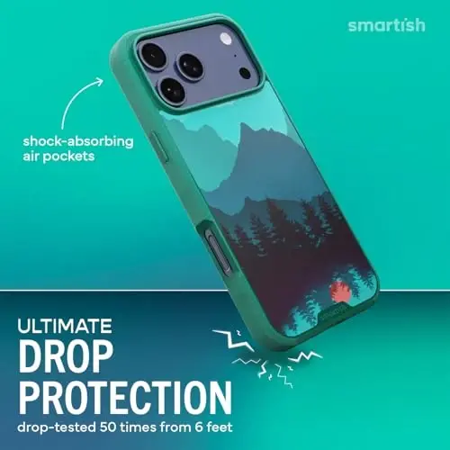 Smartish® iPhone 17 Pro Max MagSafe Kılıfı - Gripmunk Manyetik İnce Kılıf [Hafif + Koruyucu] Apple iPhone 17 Pro Max için Mikro Fiber Astarlı İnce Tutuş Kapağı - Moving Mountains - 2