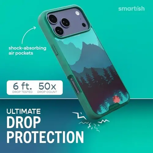 Smartish® iPhone 17 Pro Max MagSafe Kılıfı - Gripmunk Manyetik İnce Kılıf [Hafif + Koruyucu] Apple iPhone 17 Pro Max için Mikro Fiber Astarlı İnce Tutuş Kapağı - Moving Mountains - 2