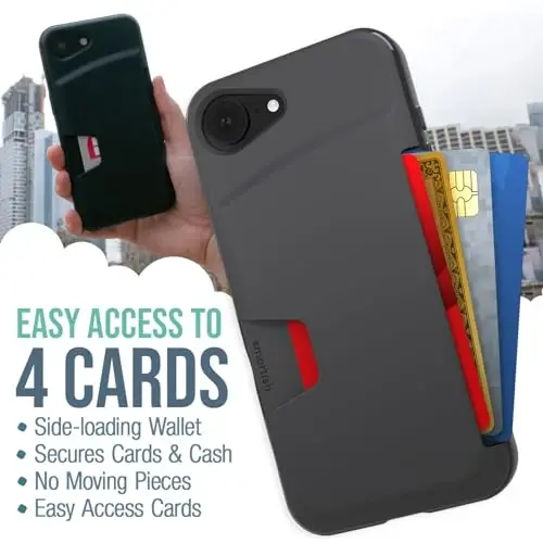 Smartish® iPhone 17e/16e Chustak G‘ilofi Crossbody Boyinbog‘ Tasmali - Wallet Slayer Vol. 1 - [Ingichka + Himoyalangan] Universal Yechiladigan Yelkali Bo‘yin Tasmasiga ega Kredit Karta Ushlagichi - Black Tie Affair - 2