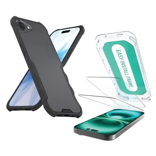 Smartish® iPhone 17e/16e Case - Gripzilla Protective Magnetic Case [Rugged + Tough] Heavy Duty Grip Armored Cover w/Drop Tested Protection for Apple iPhone 17e/16e - Black Tie Affair - 2