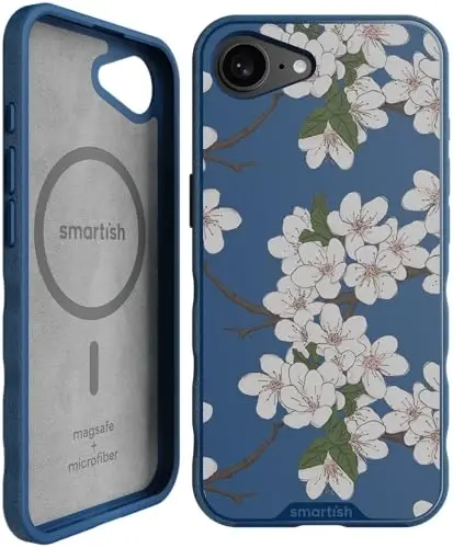 Smartish® iPhone 17e/16e MagSafe Case - Gripmunk Magnetic Slim Case [Lightweight + Protective] Drop Tested Thin Grip Cover with Microfiber Lining for Apple iPhone 17e/16e - Verry Cherry Blossom 