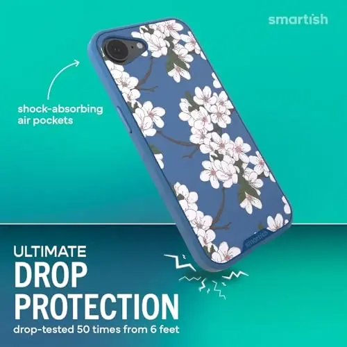 Smartish® iPhone 17e/16e MagSafe Case - Gripmunk Magnetic Slim Case [Lightweight + Protective] Drop Tested Thin Grip Cover with Microfiber Lining for Apple iPhone 17e/16e - Verry Cherry Blossom - 2