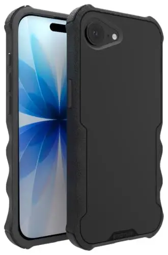 Smartish® iPhone 17e/16e MagSafe Case - Gripzilla Protective Magnetic Case for Men [Rugged + Tough] Military Grade Heavy Duty Grip Armor - Drop Tested for iPhone 17e/16e - Black Tie Affair - 1