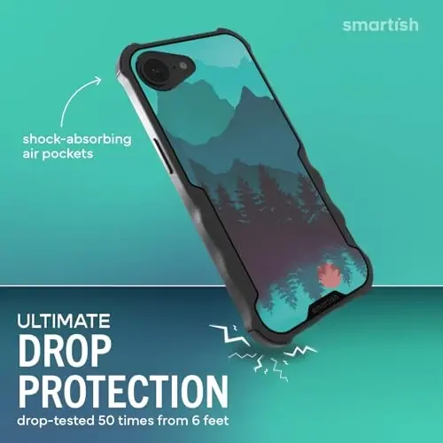 Smartish® iPhone 17e/16e MagSafe Case - Gripzilla Protective Magnetic Case for Men [Rugged + Tough] Military Grade Heavy Duty Grip Armor - Drop Tested for iPhone 17e/16e - Moving Mountains - 3