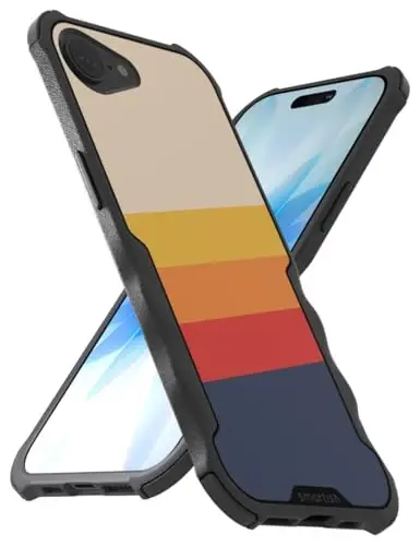 Smartish® iPhone 17e/16e MagSafe Case - Gripzilla Protective Magnetic Case for Men [Rugged + Tough] Military Grade Heavy Duty Grip Armor - Drop Tested for iPhone 17e/16e - Striped Up - 1