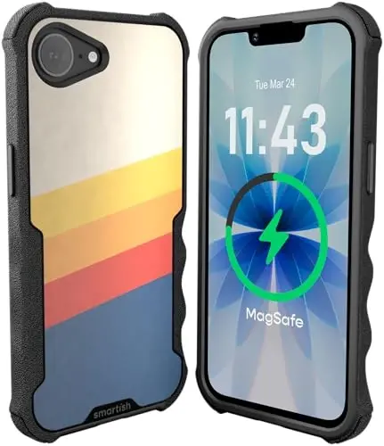 Smartish® iPhone 17e/16e MagSafe Case - Gripzilla Protective Magnetic Case for Men [Rugged + Tough] Military Grade Heavy Duty Grip Armor - Drop Tested for iPhone 17e/16e - Striped Up 