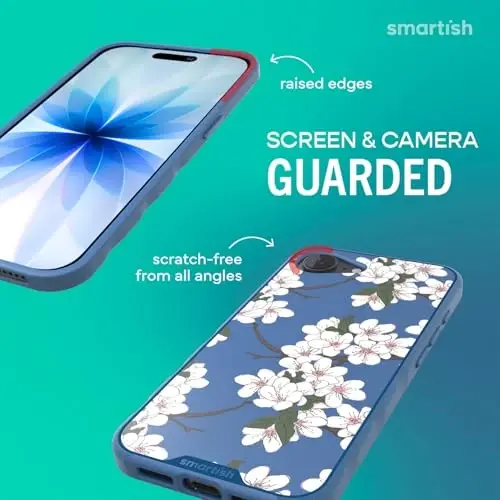 Smartish® iPhone 17e/16e MagSafe Case - Gripmunk Magnetic Slim Case [Lightweight + Protective] Drop Tested Thin Grip Cover with Microfiber Lining for Apple iPhone 17e/16e - Verry Cherry Blossom - 2