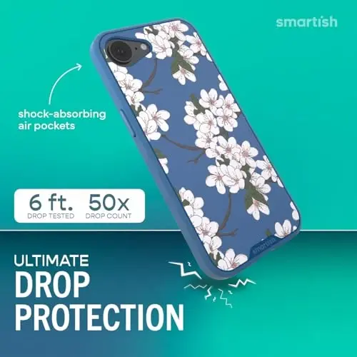 Smartish® iPhone 17e/16e MagSafe Kılıf - Gripmunk Manyetik İnce Kılıf [Hafif + Koruyucu] Apple iPhone 17e/16e için Mikrofiber Astarlı, Düşmeye Dayanıklı İnce Kavrama Kılıfı - Verry Cherry Blossom - 2