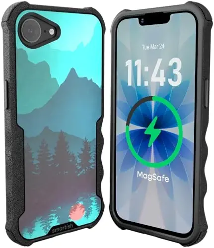 Smartish® iPhone 17e/16e MagSafe Case - Gripzilla Protective Magnetic Case for Men [Rugged + Tough] Military Grade Heavy Duty Grip Armor - Drop Tested for iPhone 17e/16e - Moving Mountains 