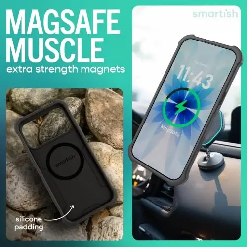 Smartish iPhone 18 Pro Max/17 Pro Max Case MagSafe, Gripzilla, Kale Crew | Magnetic, Rugged, Protective Military Grade Armor, Drop-Tested from 6 Feet, Shockproof, Silicone Interior, Impact Absorbing - 3
