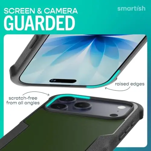 Smartish iPhone 18 Pro Max/17 Pro Max Case MagSafe, Gripzilla, Kale Crew | Magnetic, Rugged, Protective Military Grade Armor, Drop-Tested from 6 Feet, Shockproof, Silicone Interior, Impact Absorbing - 6