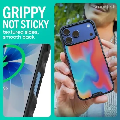 Smartish iPhone 18 Pro Max/17 Pro Max MagSafe Case, Gripmunk, Liquid Sky | Thin, Grippy & Protective, Magnetic with Microfiber-Lined Interior, Drop-Tested from 6 Feet, Raised Edges for Screen & Camera - 4