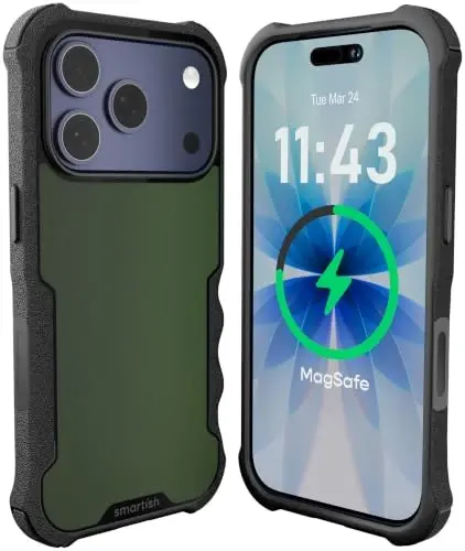 Smartish iPhone 18 Pro/17 Pro Case MagSafe Gripzilla, Grip Cover, Kale Crew | Magnetic, Rugged, Protective Military Grade Armor, Drop-Tested from 6 Feet, Shockproof, Silicone Interior, Impact Absorbing - 1