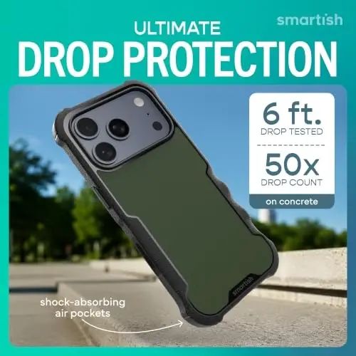 Smartish iPhone 18 Pro/17 Pro Case MagSafe Gripzilla, Grip Cover, Kale Crew | Magnetic, Rugged, Protective Military Grade Armor, Drop-Tested from 6 Feet, Shockproof, Silicone Interior, Impact Absorbing - Smartish (1)