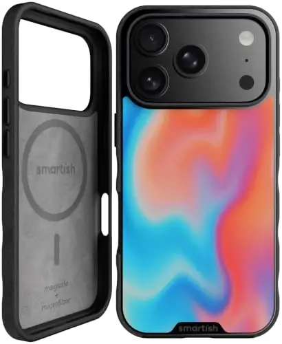 Smartish iPhone 18 Pro/17 Pro MagSafe Case, Gripmunk, Slim Grip, Liquid Sky | Thin, Grippy & Protective, Magnetic with Microfiber-Lined Interior, Drop-Tested from 6 Feet, Raised Edges for Screen & Camera - 1