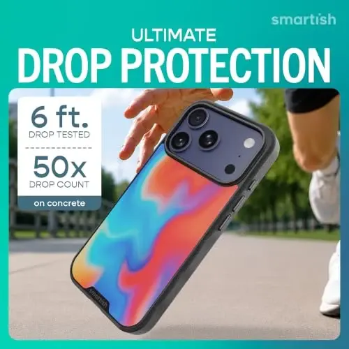 Smartish iPhone 18 Pro/17 Pro MagSafe Case, Gripmunk, Slim Grip, Liquid Sky | Thin, Grippy & Protective, Magnetic with Microfiber-Lined Interior, Drop-Tested from 6 Feet, Raised Edges for Screen & Camera - Smartish (1)