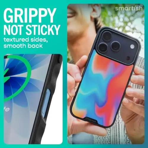 Smartish iPhone 18 Pro/17 Pro MagSafe Case, Gripmunk, Slim Grip, Liquid Sky | Thin, Grippy & Protective, Magnetic with Microfiber-Lined Interior, Drop-Tested from 6 Feet, Raised Edges for Screen & Camera - 4