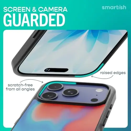 Smartish iPhone 18 Pro/17 Pro MagSafe Case, Gripmunk, Slim Grip, Liquid Sky | Thin, Grippy & Protective, Magnetic with Microfiber-Lined Interior, Drop-Tested from 6 Feet, Raised Edges for Screen & Camera - 6