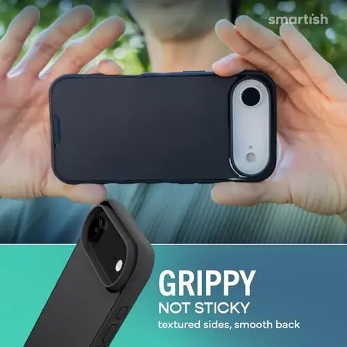 Smartish® iPhone Air MagSafe Case - Gripmunk Magnetic Slim Case [Lightweight + Protective] Thin Grip Cover with Microfiber Lining for Apple iPhone Air - Black Tie Affair - 3