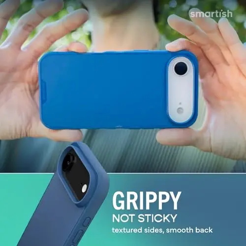 Smartish® iPhone Air MagSafe Case - Gripmunk Magnetic Slim Case [Lightweight + Protective] Thin Grip Cover with Microfiber Lining for Apple iPhone Air - Blues on The Green - 3