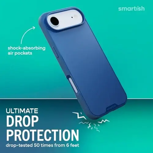 Smartish® iPhone Air MagSafe Case - Gripmunk Magnetic Slim Case [Lightweight + Protective] Thin Grip Cover with Microfiber Lining for Apple iPhone Air - Blues on The Green - SMARTISH (1)