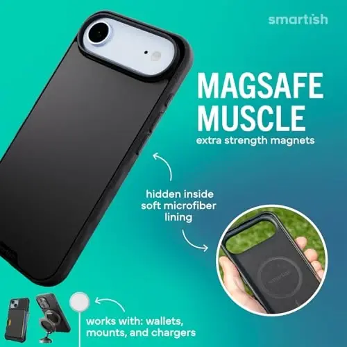 Smartish® iPhone Air MagSafe Case - Gripmunk Magnetic Slim Case [Lightweight + Protective] Thin Grip Cover with Microfiber Lining for Apple iPhone Air - Custom Print - 4