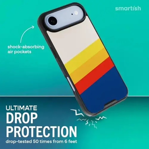 Smartish® iPhone Air MagSafe Case - Gripmunk Magnetic Slim Case [Lightweight + Protective] Thin Grip Cover with Microfiber Lining for Apple iPhone Air - Striped Up - SMARTISH (1)