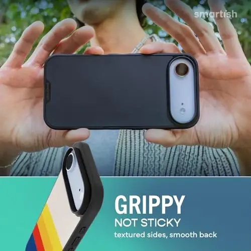 Smartish® iPhone Air MagSafe Case - Gripmunk Magnetic Slim Case [Lightweight + Protective] Thin Grip Cover with Microfiber Lining for Apple iPhone Air - Striped Up - 4