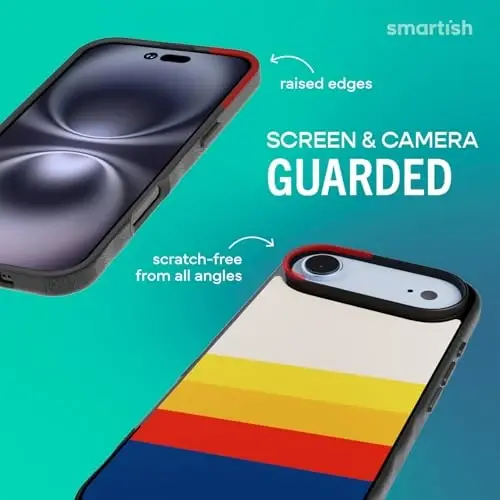 Smartish® iPhone Air MagSafe Case - Gripmunk Magnetic Slim Case [Lightweight + Protective] Thin Grip Cover with Microfiber Lining for Apple iPhone Air - Striped Up - 6