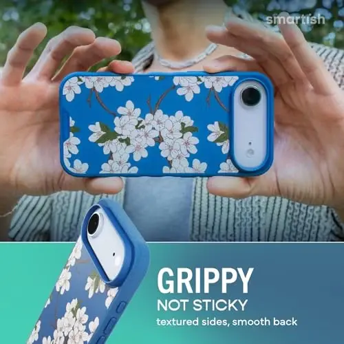 Smartish® iPhone Air MagSafe Case - Gripmunk Magnetic Slim Case [Lightweight + Protective] Thin Grip Cover with Microfiber Lining for Apple iPhone Air - Very Cherry Blossom - 4