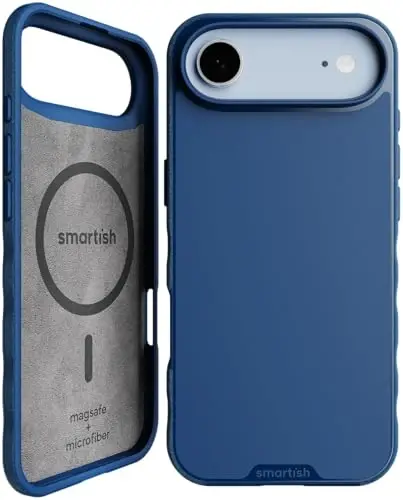 Smartish® iPhone Air MagSafe Case - Gripmunk Magnetic Slim Case [Yengil + Himoya qiluvchi] Apple iPhone Air uchun mikrofaser qoplamali yupqa tutqichli g‘ilof - Blues on The Green - 3
