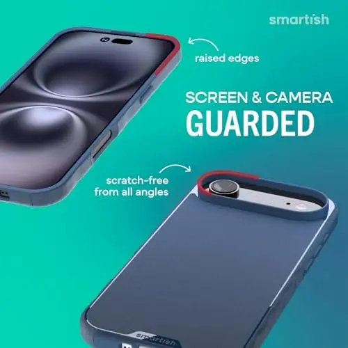 Smartish® iPhone Air MagSafe Case - Gripmunk Magnetic Slim Case [Yengil + Himoya qiluvchi] Apple iPhone Air uchun mikrofaser qoplamali yupqa tutqichli g‘ilof - Blues on The Green - 2
