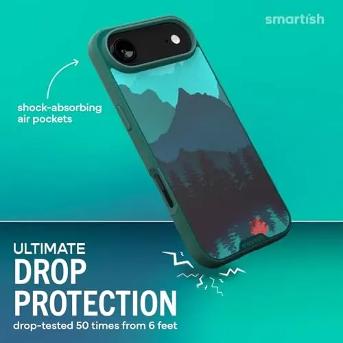 Smartish® iPhone Air MagSafe Case - Gripmunk Magnitli Yupqa G‘ilof [Yengil + Himoyalovchi] Apple iPhone Air uchun mikrofiber astarli nozik tutqichli g‘ilof - Moving Mountains - SMARTISH